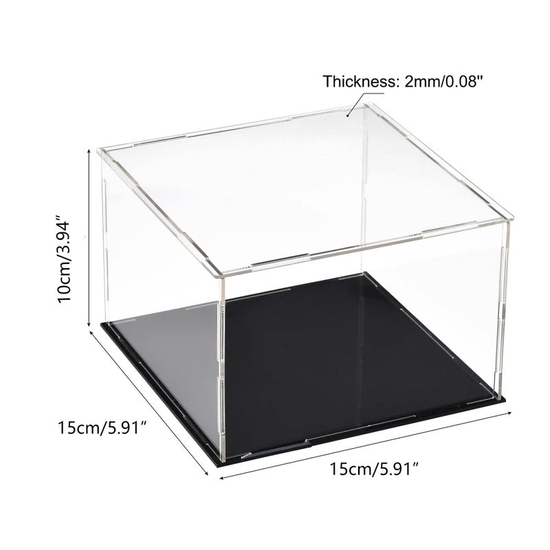 TOP-VIGOR Acrylic Clear Display Case, 15x15x10cm Assemble Dustproof Protection Countertop Box, Showcase Cube Collectibles Show Box for Figures Toys Home Storage - Image 2