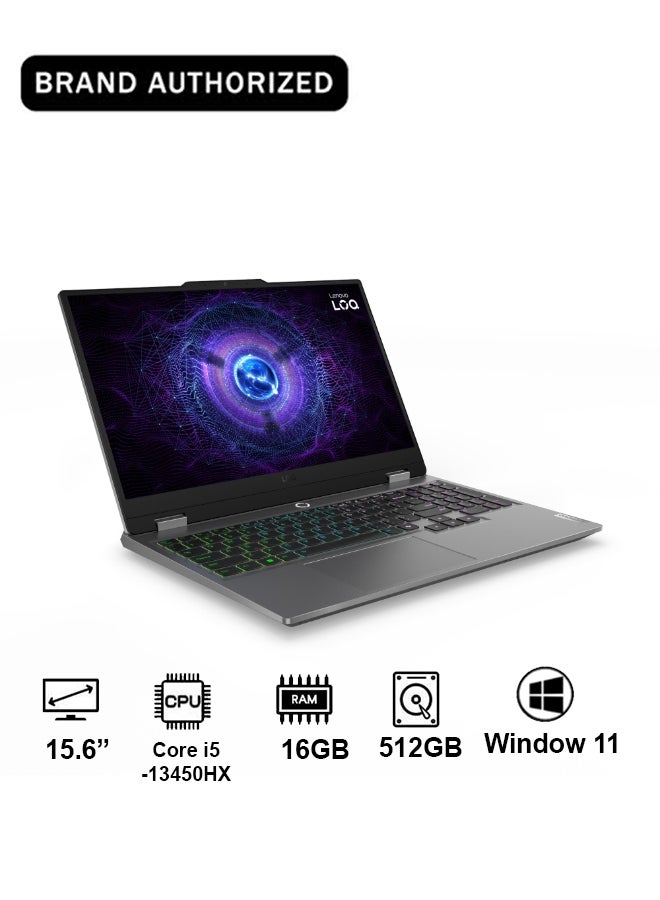 Lenovo LOQ 15IRX9 Gaming Laptop | 15.6" FHD 144Hz Display, Intel Core i5-13450HX, NVIDIA  RTX3050 6GB, 16GB RAM, 512GB SSD, Win11 [83DV000BAX] Luna Grey - Image 1