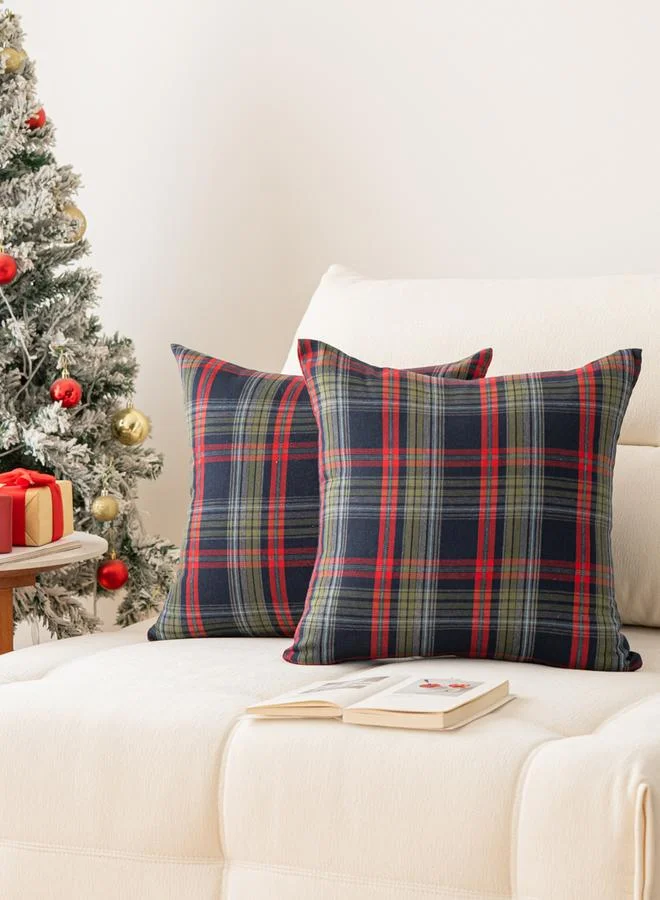 Styli Pack of 2 - Plaid Cushion Cover, 45x45cm
