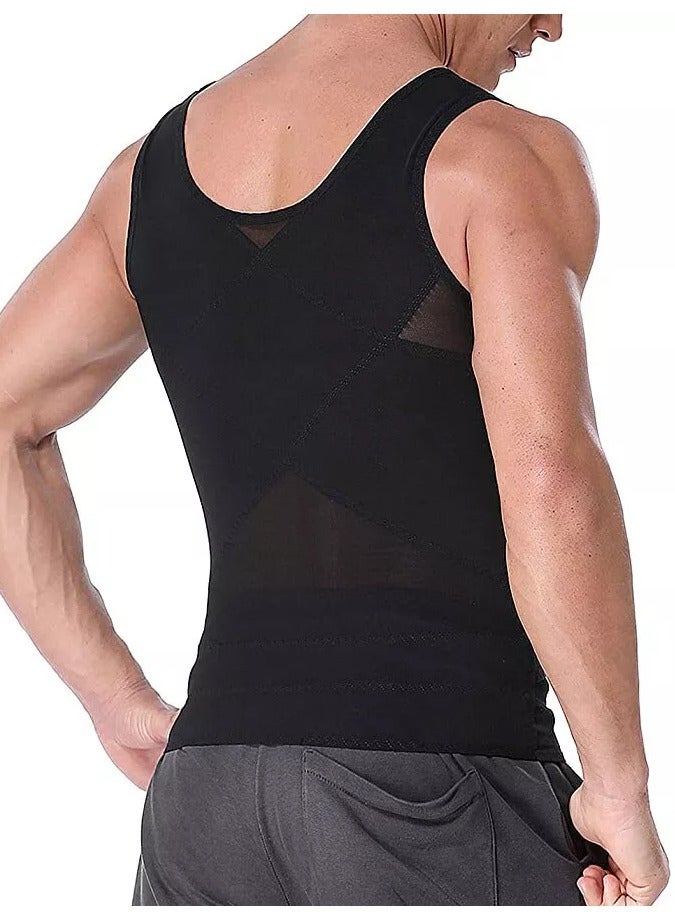 DubaiGallery Men Body Shaper Slimming Vest Tight Tank Top Compression Shirt Tummy Control Underwear - Image 2