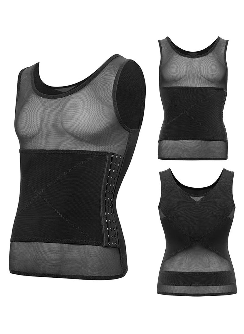 DubaiGallery Men Body Shaper Slimming Vest Tight Tank Top Compression Shirt Tummy Control Underwear - Image 3