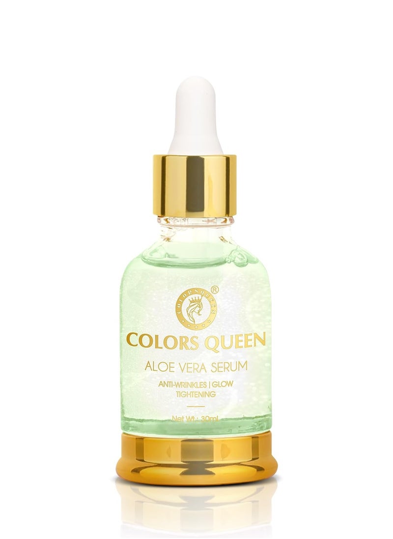 COLORS QUEEN Aloe Vera Face Serum 30ml Lightweight Non Greasy Niacinamide Anti Wrinkles Tightening Glowing Skin All Skin Types  - Image 1