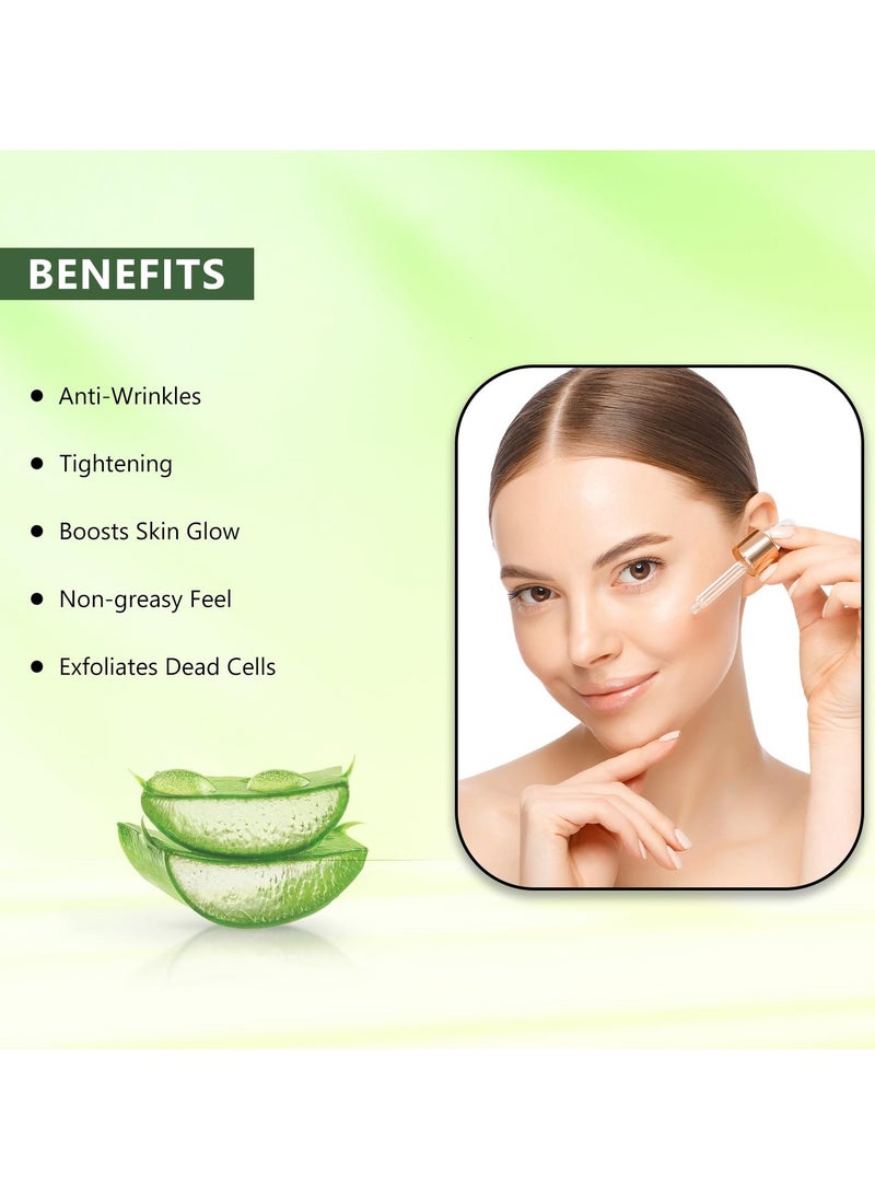 COLORS QUEEN Aloe Vera Face Serum 30ml Lightweight Non Greasy Niacinamide Anti Wrinkles Tightening Glowing Skin All Skin Types  - Image 4
