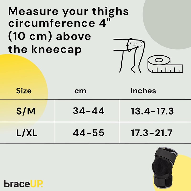 BraceUP Hinged Knee Brace Support for Knee Pain - Maximum Support and Comfort for ACL/PCL Injuries, Meniscus Tears, Arthritis (L/XL) - Image 2