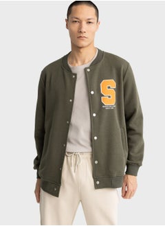 Graphic Snap Button Cardigan