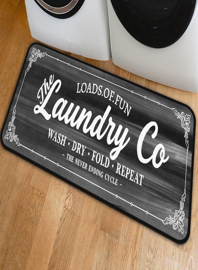 EYECY Laundry Room Long Mat Area Rug Non-Slip Floor Mat Waterproof Farmhouse Carpet for Kitchen 40" x 20" (Black/Grey) - Image 5