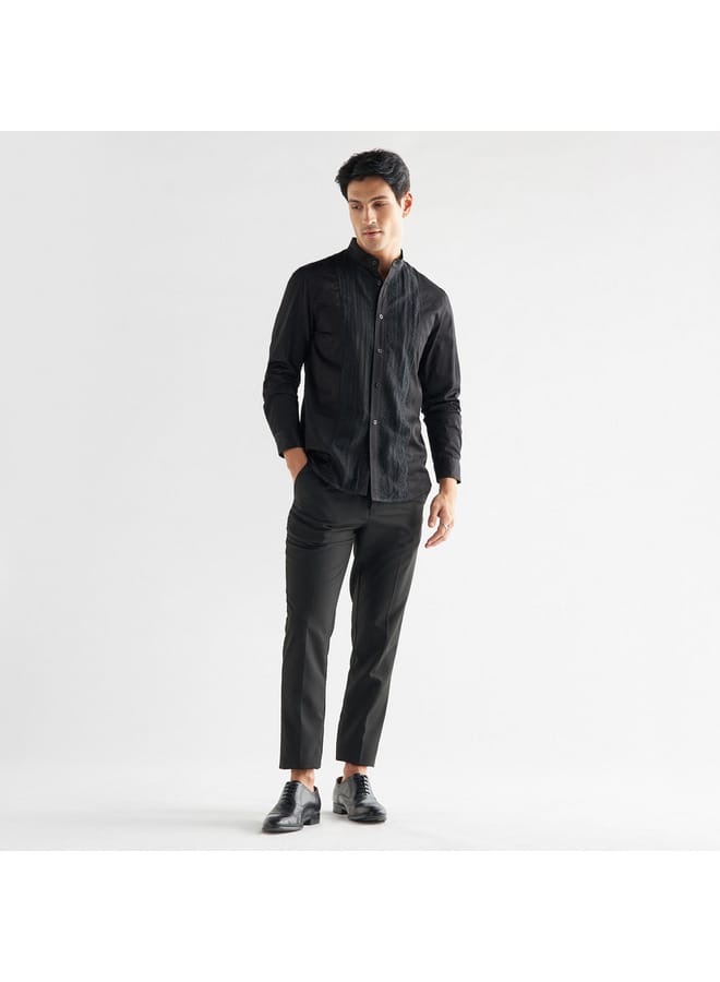 Splash FAV Front Panel Shirt with Mandarin Collar  - Image 2