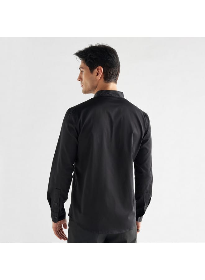 Splash FAV Front Panel Shirt with Mandarin Collar  - Image 3