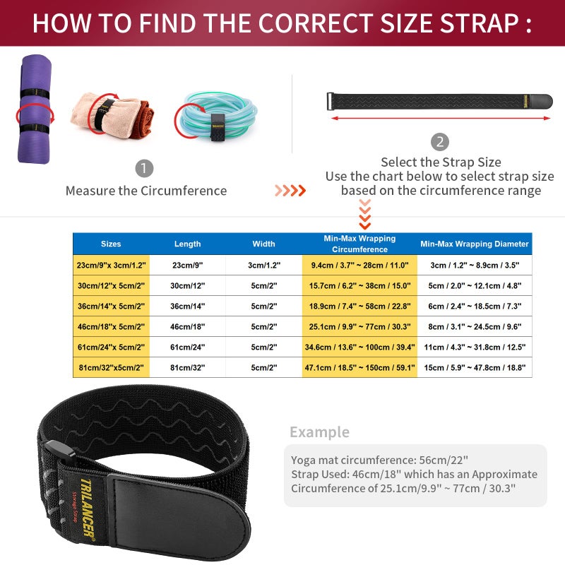 Trilancer Elastic Cinch Straps with Anti-Slip Strips, 32 "x 2" (4 Pack) Multipurpose Hook and Loop Bundling Straps for Hose, Cords, Bike, Luggage, Camping, Yoga Mats - Image 5