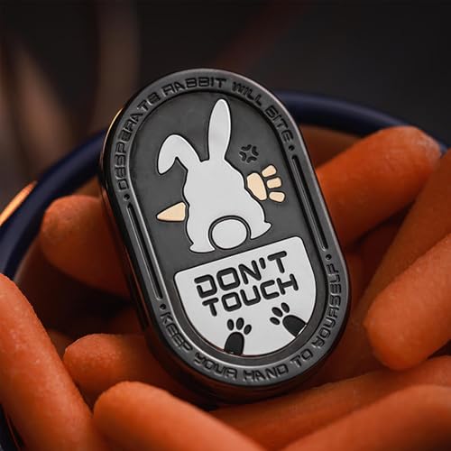 HIDEDC Desperate Rabbit Fidget Slider Metal Fidget Toys Adults Haptic Coin Infinite Rotation Push EDC Fidget Toys Sensory Toy Executive Desk Toy for Keep Focus  Stress Relief Black - Image 1