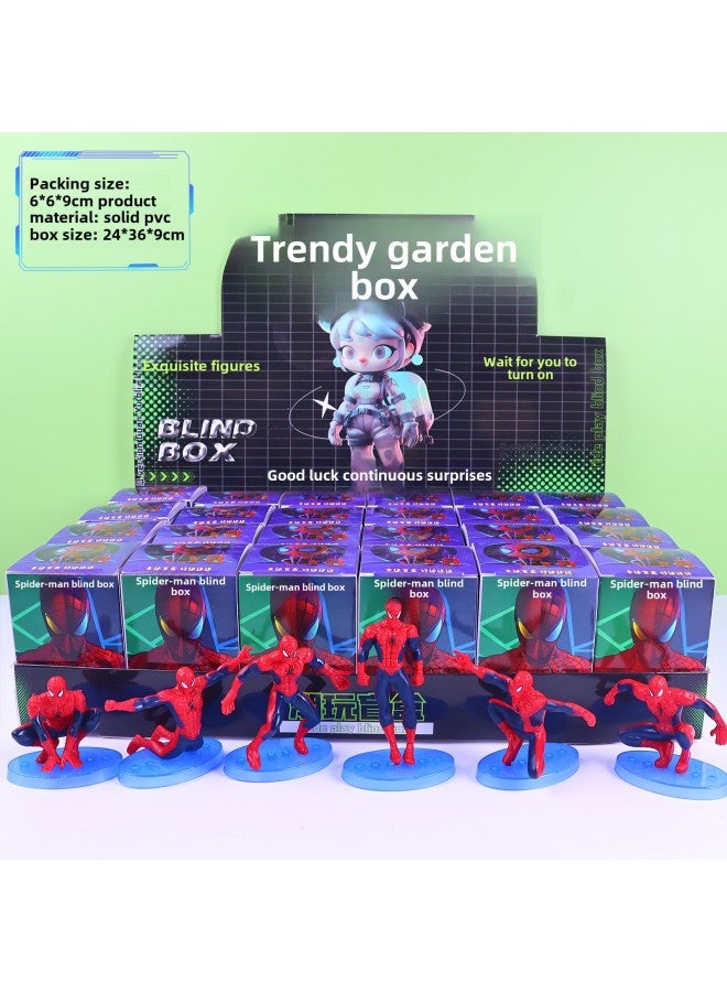 Hand Toy Stationery Blind Box Set Children's Animation Blind Bag Surprise Gift Student Stall 61 Gift Wholesale-Specifications:Spider-man (pvc Solid Model) 1 Random Piece (if You Need A Display Box, 24 Pieces)