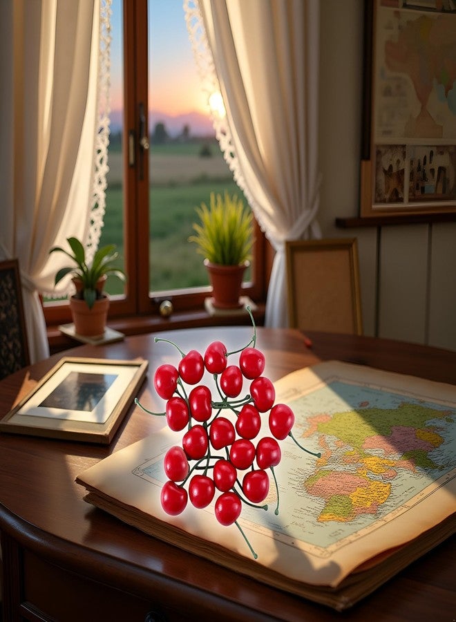 Wentoenapp 20Pcs Artificial Cherries, Lifelike Cherry Ornament Mini Cherry Model Photography Accessories Mini Faux Home Decor, Artificial Fruit, Decorations (Red) - Image 4