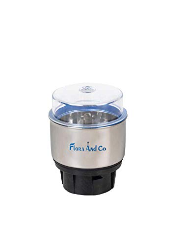 FLORA AND CO Stainless Steel Chutney Jar Plastic Base Mixer Jar grinding dry seeds, spices, lentils, roasted coffee beans 400 ML Compatible with All Brands - Image 2