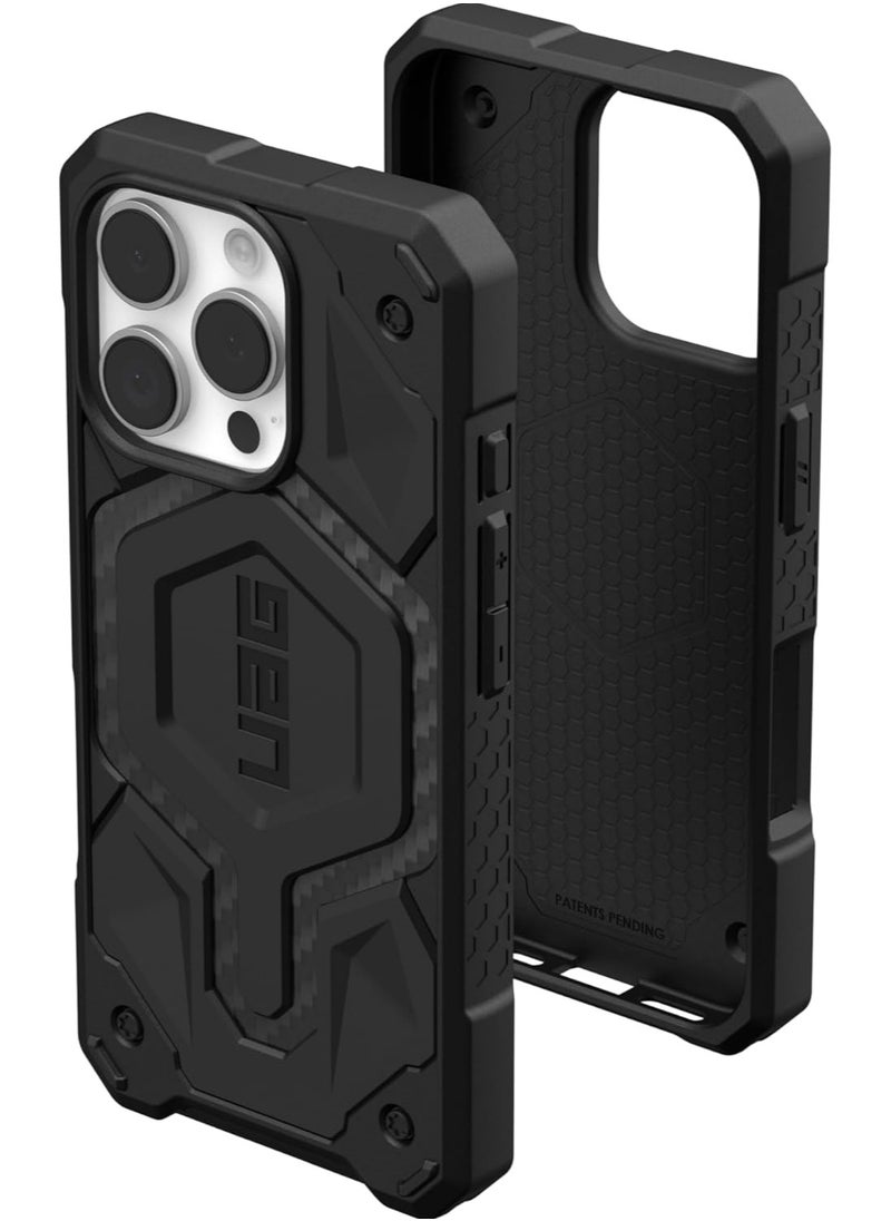 Urban Armor Gear - UAG Monarch Pro MagSafe for iPhone 16 PRO Case Cover [25 Feet Drop tested] - Carbon Fiber - Image 1