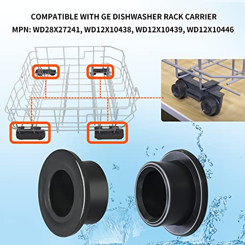 Vsttar 8 Pack of WD12X26146 Dishwasher Wheels Lower Rack，Dishwasher Roller Kit Compatible with GE WD28X27241, WD12X10438, WD12X10439, WD12X10446 Dishwasher Rack Carrie，Dishrack Roller Wheel WD12X10435 - Image 3