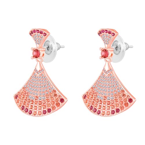 Mahi Elegant Pink and White Crystals Studded Shell Shaped Pendant Neclace Set for Women (NL1103861ZPin) - Image 5