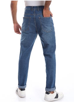 Andora Rounded Pockets Casual Straight Jeans Pants _ Denim Blue  - Image 4