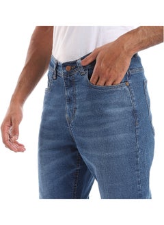 Andora Rounded Pockets Casual Straight Jeans Pants _ Denim Blue  - Image 5