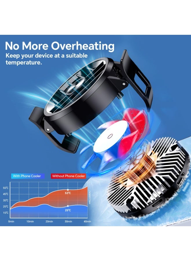 GT30 Mobile Phone Cooler, Semiconductor Cooling Fan, Clِِip - Dual Cooling - 2 Speeds - For Live Streaming and Gaming. Direct Cable  - Image 3