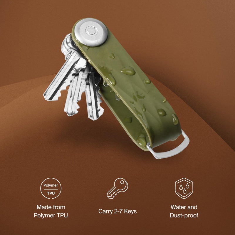 Orbitkey Active Key Organizer Lite â€“ Durable Holder with Elastic Polymer Band, Carabiner Ring & Secure Locking Mechanism â€“ Slim Pocket-Friendly Keychain for Everyday Carry & Travel (Graphite) - Image 3