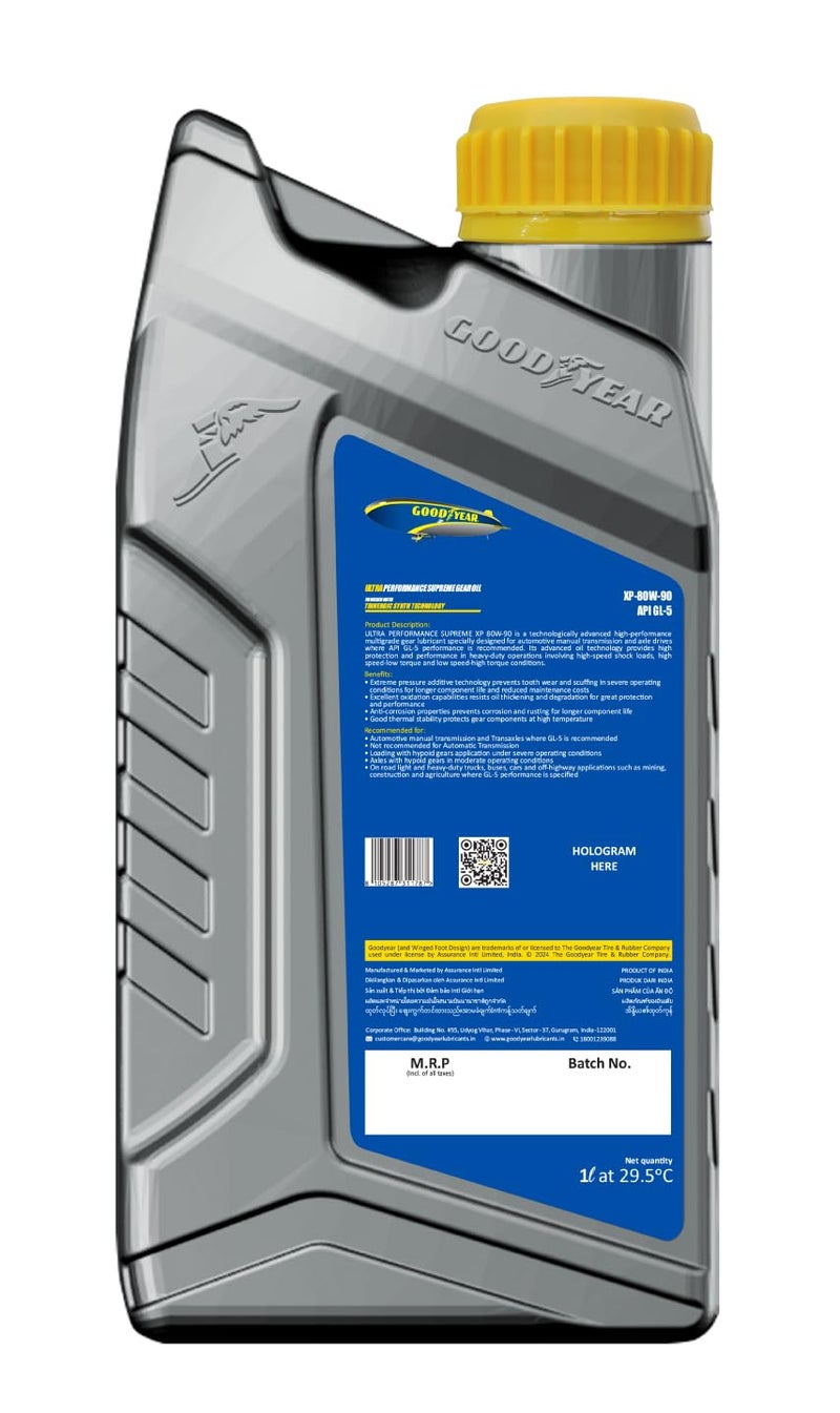 GOODYEAR SPRINTMAX GOODYEAR 1 Ltrs EP140 Ultra Performance Max Gear Oil For Cars | API GL4 Certified | Maximum Durability, Lubrication & Functioning For Trucks & Heavy Duty Gear Systems - Image 2