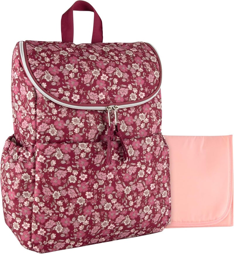 Baby Essentials Floral Diaper Backpack with Changing Pad - Image 1
