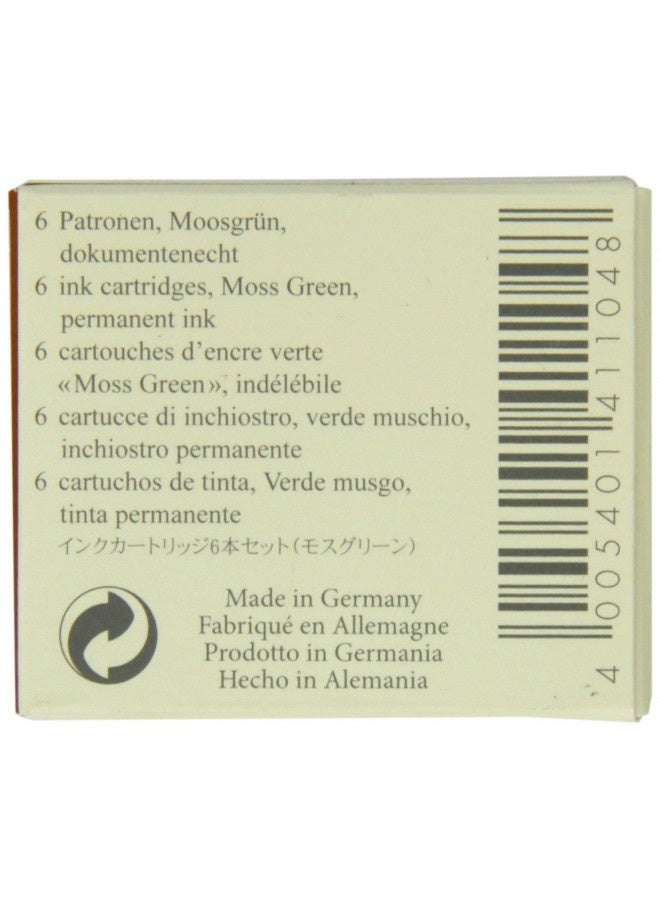 Graf von Faber-Castell Graf Von Faber-Castell Ink Cartridges, Moss Green 6X, 141104  - Image 1