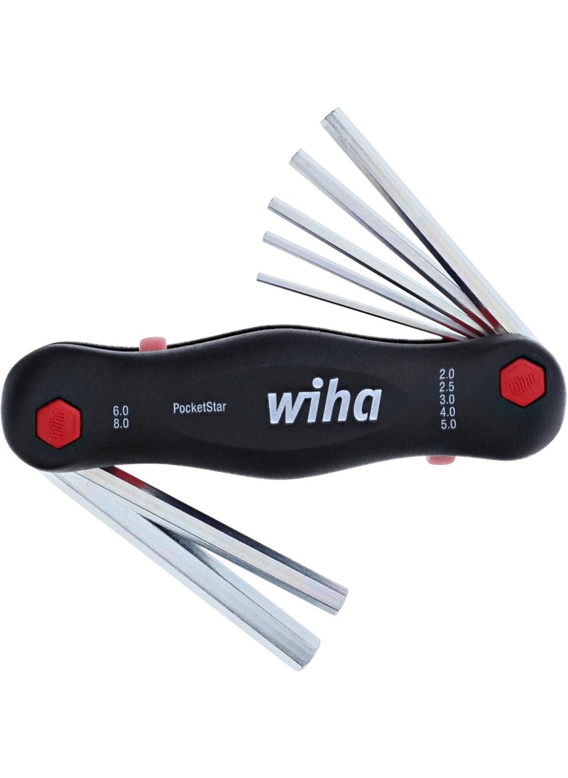 Wiha Wiha 35195 Metric Pocket Star Fold Up Key Set with Large Ergo Handle  7Piece  - Image 1