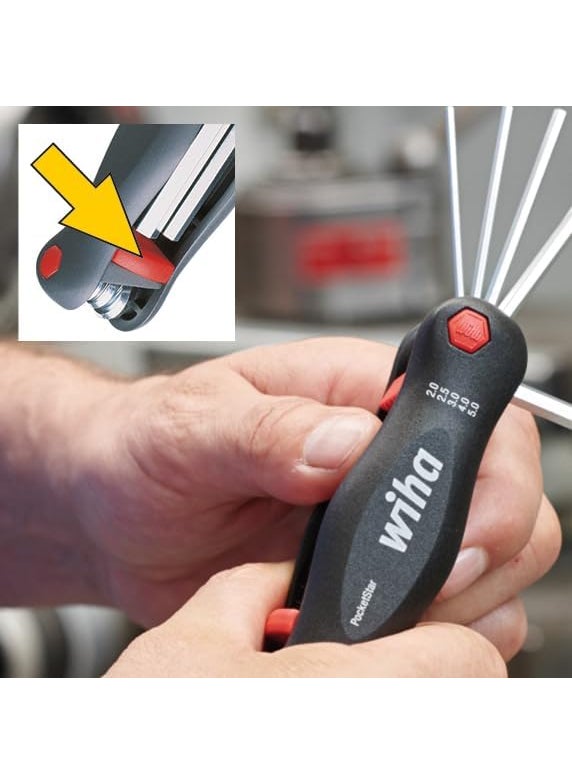 Wiha Wiha 35195 Metric Pocket Star Fold Up Key Set with Large Ergo Handle  7Piece  - Image 5