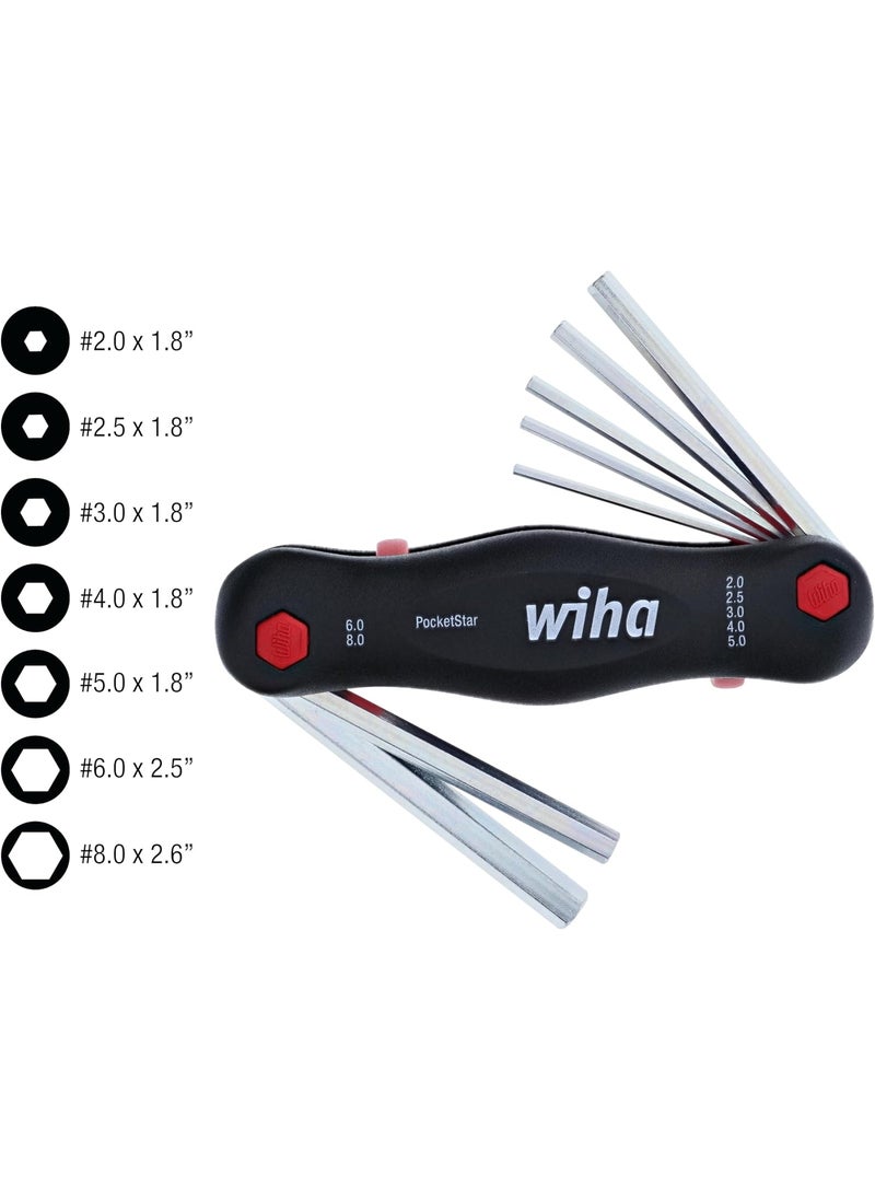 Wiha Wiha 35195 Metric Pocket Star Fold Up Key Set with Large Ergo Handle  7Piece  - Image 2