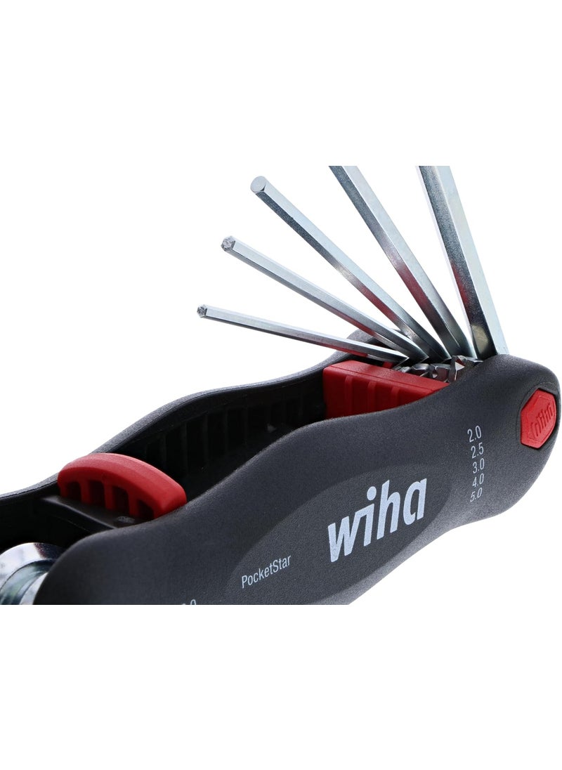 Wiha Wiha 35195 Metric Pocket Star Fold Up Key Set with Large Ergo Handle  7Piece  - Image 4