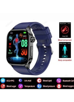 Saco Health Smart Watch with Blood Glucose Monitoring Uric Acid ECG PPG HRV Heart Rate Body Composition Bluetooth Call 