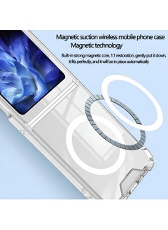 Magnetic Samsung Galaxy Z Flip 5 Magnetic Clear Case Cover, Compatible with Magsafe Card Wallet and Wireless Charger, Transparent Shockproof and Drop-Proof Anti-Yellowing Case (Samsung Galaxy Z Flip5)  - Image 5