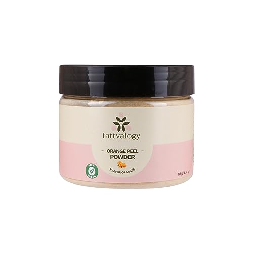 Tattvalogy Orange Peel Powder | Citrus Aurantium | Santra Chilka | 100% Pure & Organic | With Vitamin C | For Hair & Skin Care | Defence From Tan | Chemical Free Face Pack | In Plastic Jar - 175 GM - Image 2
