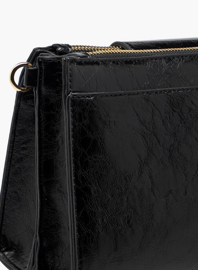 لو كونفورت حقيبة كروس بودي نسائية بنقوش مع حزام قابل للفصل وسحاب - Image 5