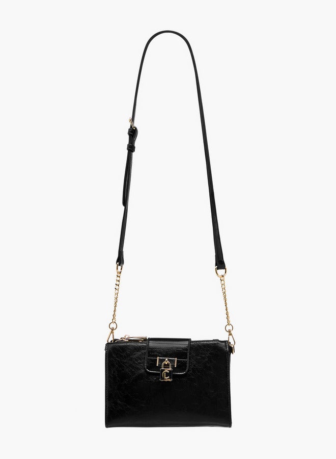 لو كونفورت حقيبة كروس بودي نسائية بنقوش مع حزام قابل للفصل وسحاب - Image 2