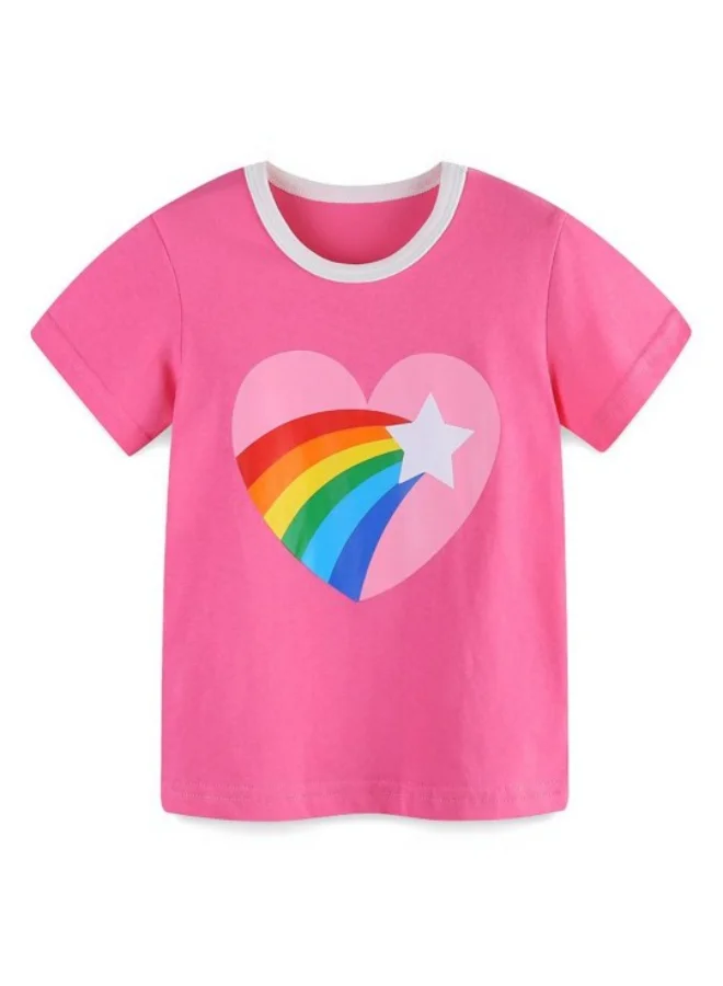 YUNIQEE Pink Printed Short Sleeve Crew Neck T-Shirt