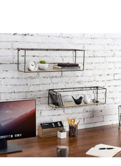 Wall-Mounted Rectangular Display Shelf - Beige