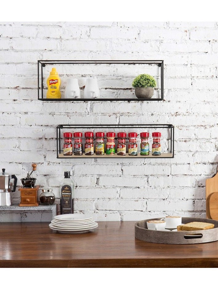 Home Gallery - Wall-Mounted Rectangular Display Shelf - Beige - Image 1