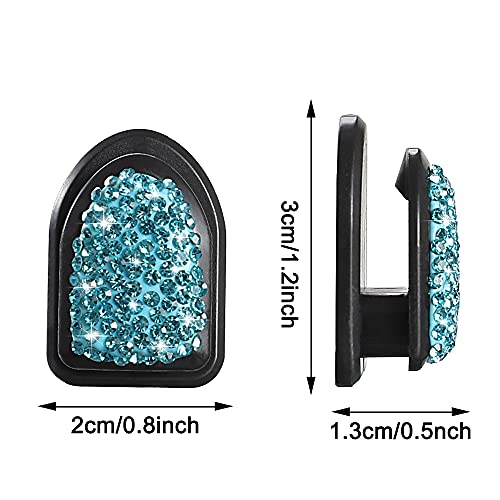 WINKA Bling Car Hooks 4pcs Crystal Accessories Cute Dashboard Hook for Keys Sunglasses Multifunctional Hanging Storage Hook Universal Diamond Accessories for Car Sky Blue - Image 3