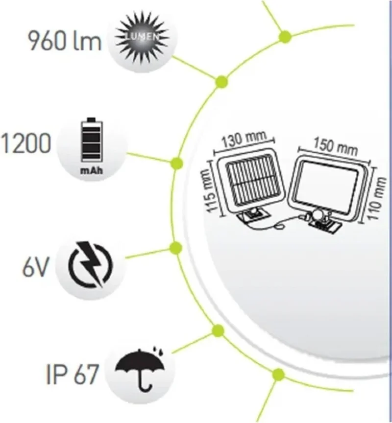 Pikas Motion Sensor Solar LED 6-Segment Without Remote DG1332