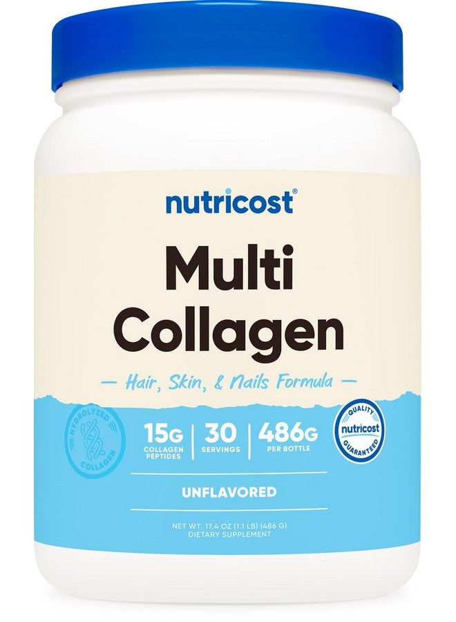 Nutricost مجمع بروتين الكولاجين المتعدد من نوتريكوست (بدون نكهة، 30 حصة) - مكمل مع البيوتين، حمض الهيالورونيك، وببتيدات الكولاجين - Image 1