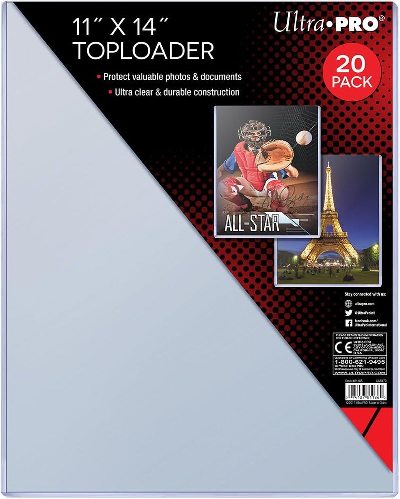 Ultra Pro 11" X 14" Toploader - 20 Pack for Photos and Collectibles