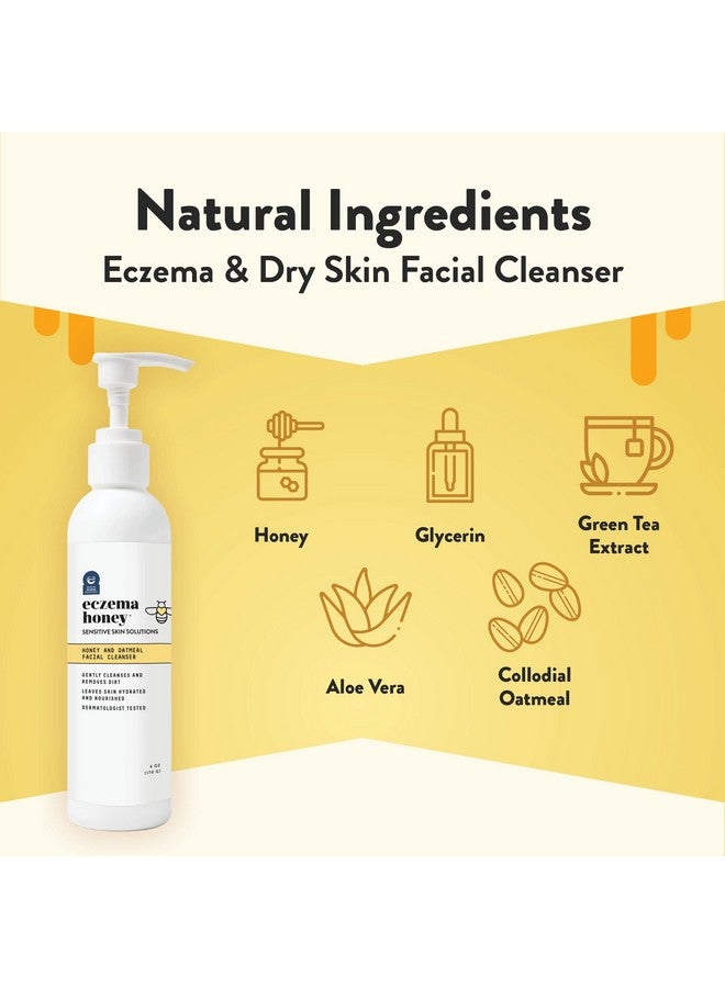 ECZEMA HONEY Oatmeal Facial Cleanser - Natural Eczema Face Wash Prevents Breakouts - Daily Gentle Face Cleanser for Dry, Itchy, Sensitive, & Irritable Skin (6 Oz) - Image 2