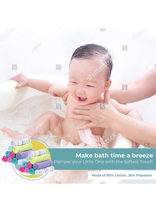 Spasilk مجموعة مناديل سباسيليك للأطفال حديثي الولادة، مجموعة مناشف تيري ناعمة، عبوة من 20، أكوا - Image 5