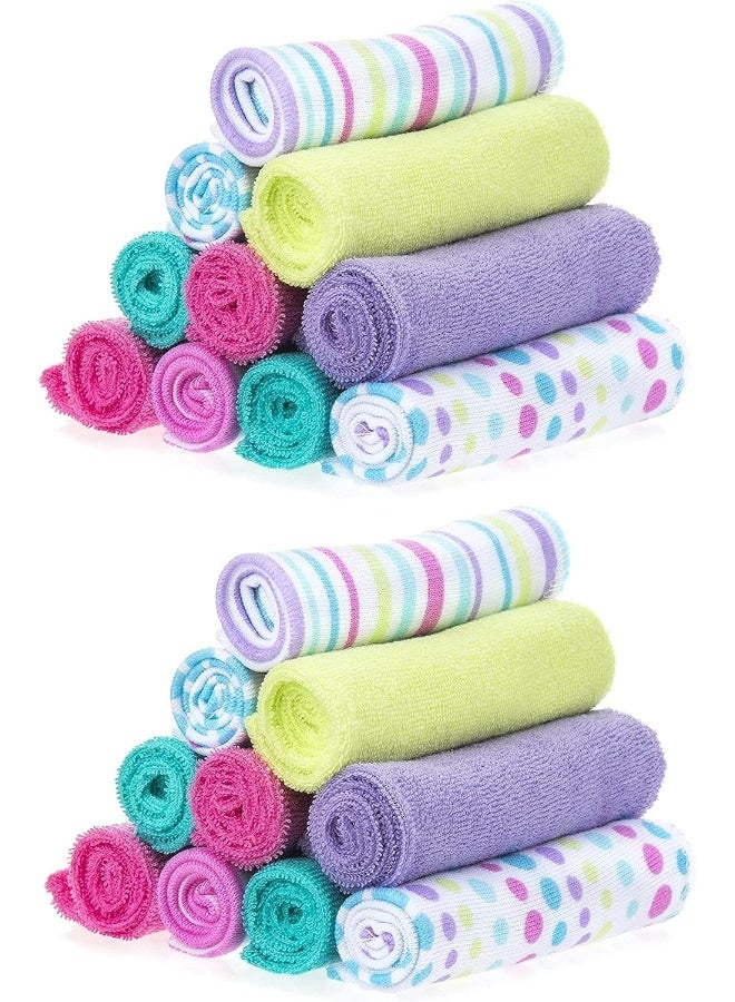 Spasilk مجموعة مناديل سباسيليك للأطفال حديثي الولادة، مجموعة مناشف تيري ناعمة، عبوة من 20، أكوا - Image 1