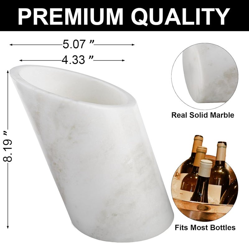 BCS Marble Wine Bottle Chiller - Versatile Wine Chillers for Bottles - Applicable to Kitchen Utensil Holder/Makeup Brush Holder/Pen Holder for Desk That Also Serve as Lamp Shade - Image 5