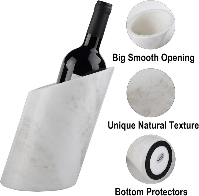 BCS Marble Wine Bottle Chiller - Versatile Wine Chillers for Bottles - Applicable to Kitchen Utensil Holder/Makeup Brush Holder/Pen Holder for Desk That Also Serve as Lamp Shade - Image 4