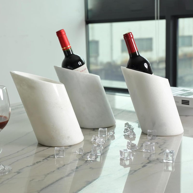 BCS Marble Wine Bottle Chiller - Versatile Wine Chillers for Bottles - Applicable to Kitchen Utensil Holder/Makeup Brush Holder/Pen Holder for Desk That Also Serve as Lamp Shade - Image 2