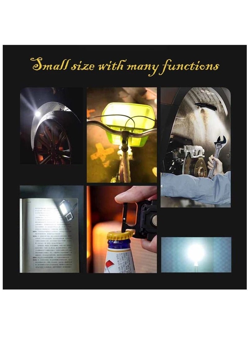 Mini Flashlight, 800 Lumens COB Bright Rechargeable Keychain Flashlights, 4 Light Modes Portable Pocket Light with Folding Bracket Bottle Opener and Magnet Base for Camping Fishing Walking With STAND - Image 3